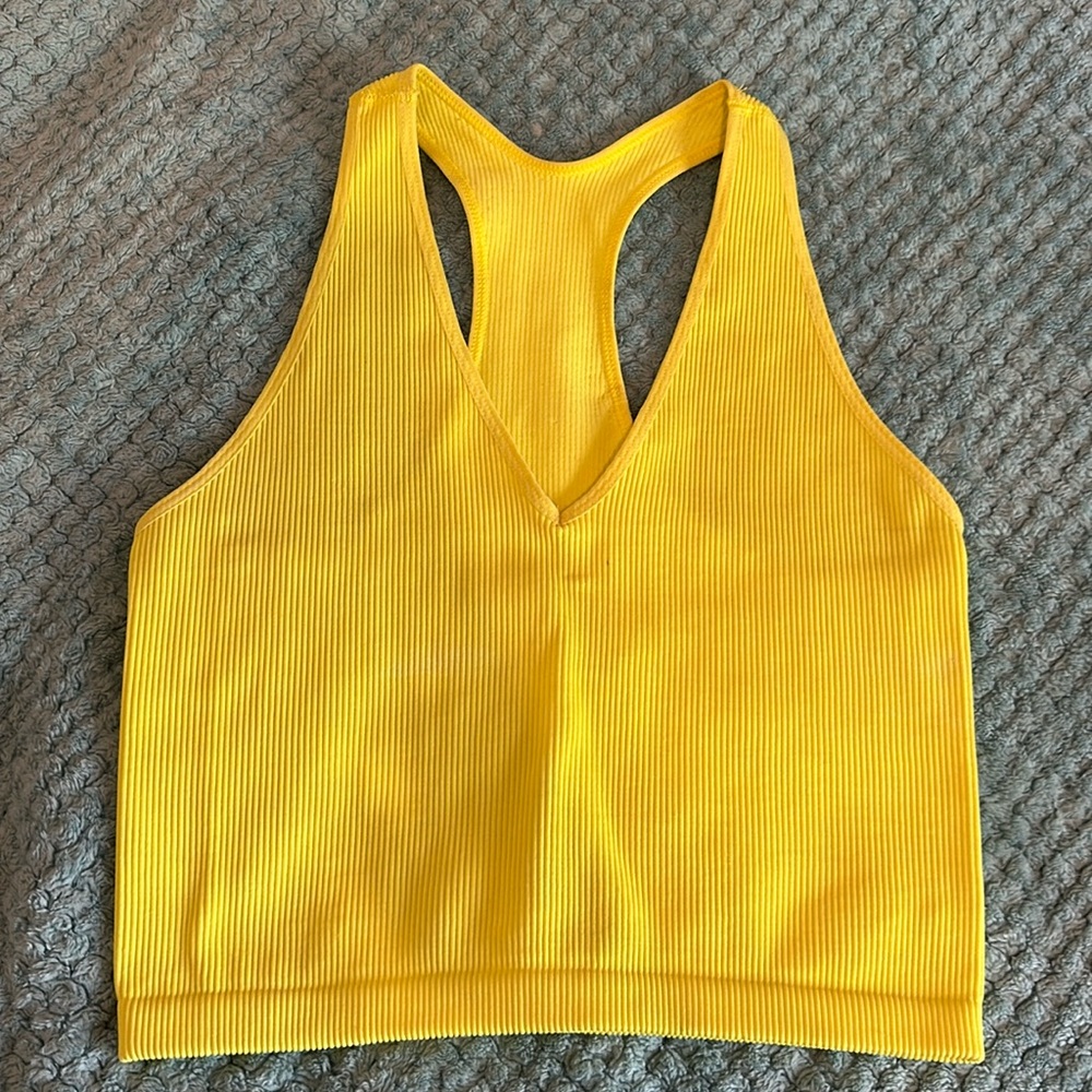 Free people FP movement yellow crop top